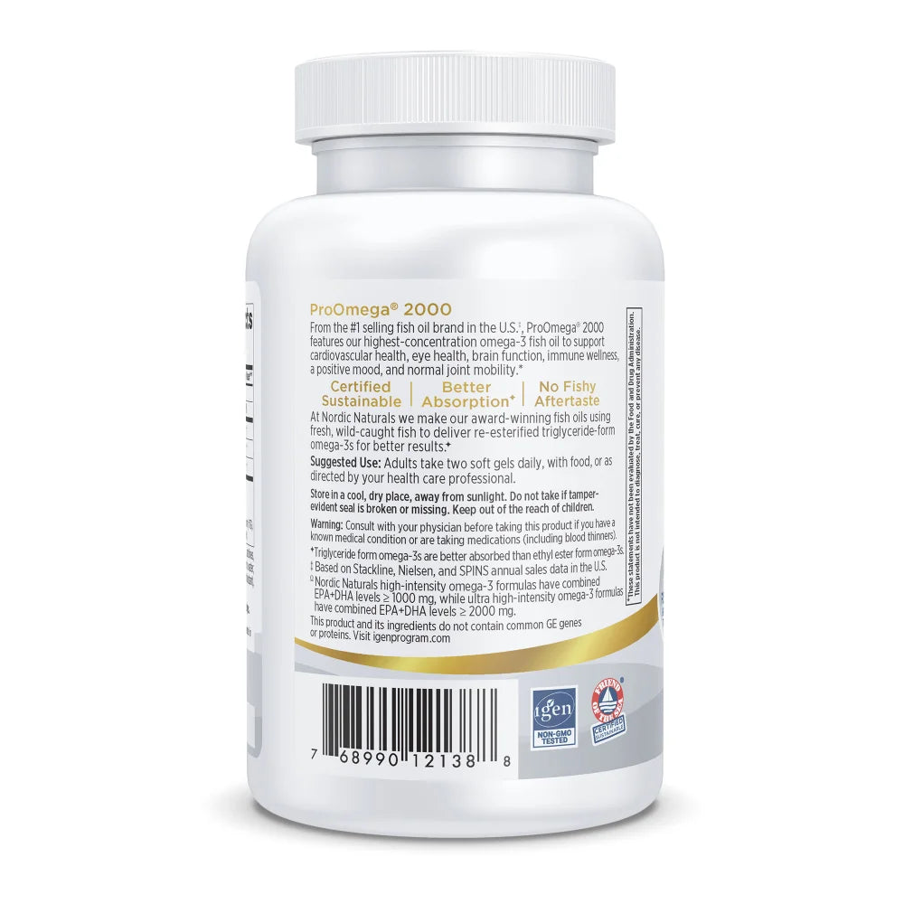 Nordic Naturals Pro Omega 2000 - Lemon (120 soft gels)
