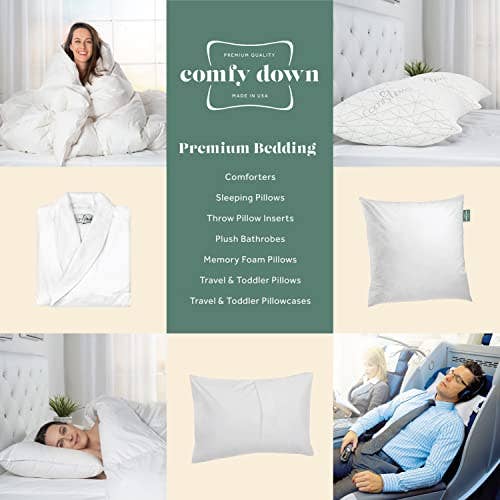 ComfyDown - ComfyDown Decorative Throw Pillow Insert, Down - Square: 26X26