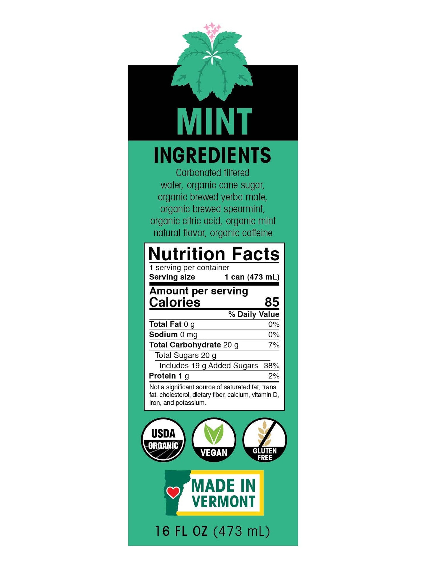 Mint Yerba Mate, Organic (16 oz) - Ecobean