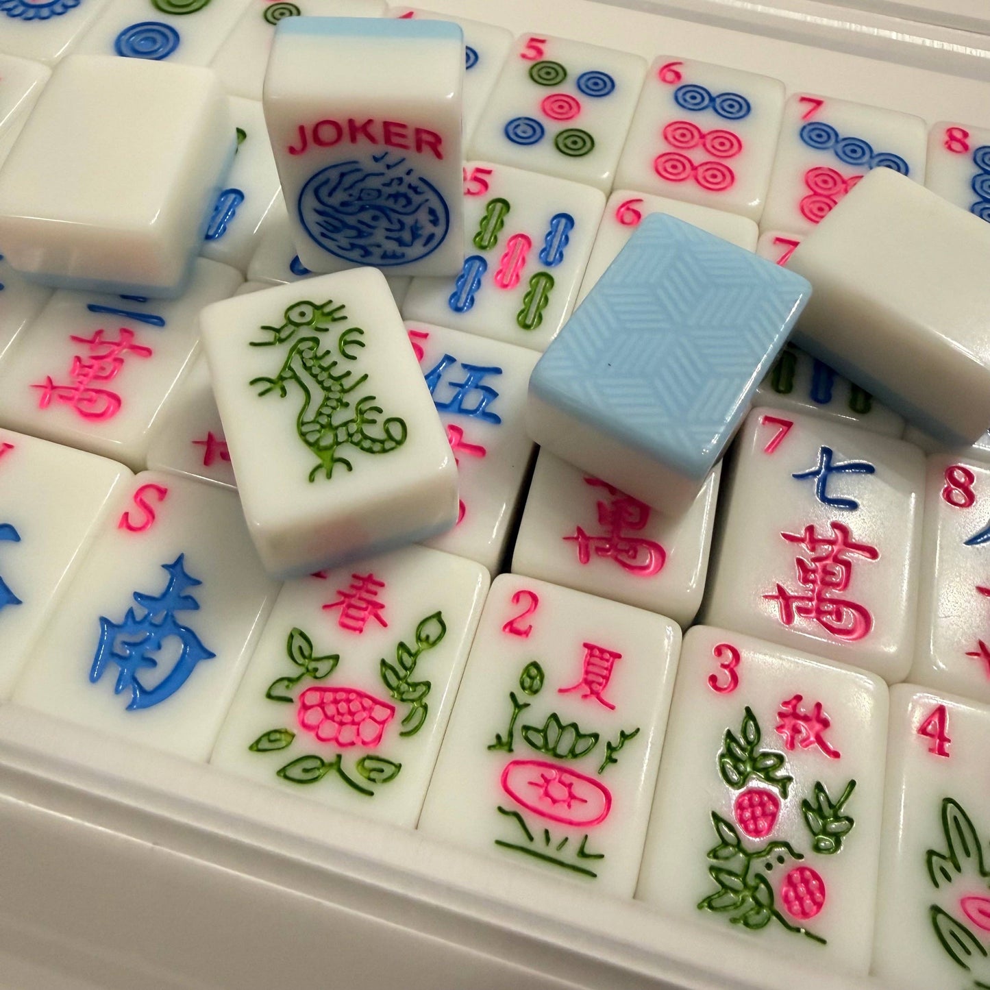 Mahjong Studios - Mahjong Tiles - Blue Edition – American Mahjong Tile Set (166 Tiles) 2-Color Blue