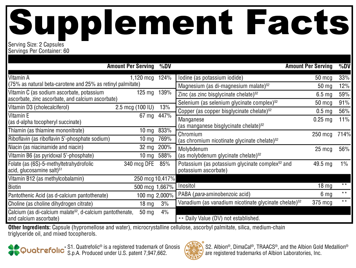 ActivNutrients without Iron (120 veg caps)