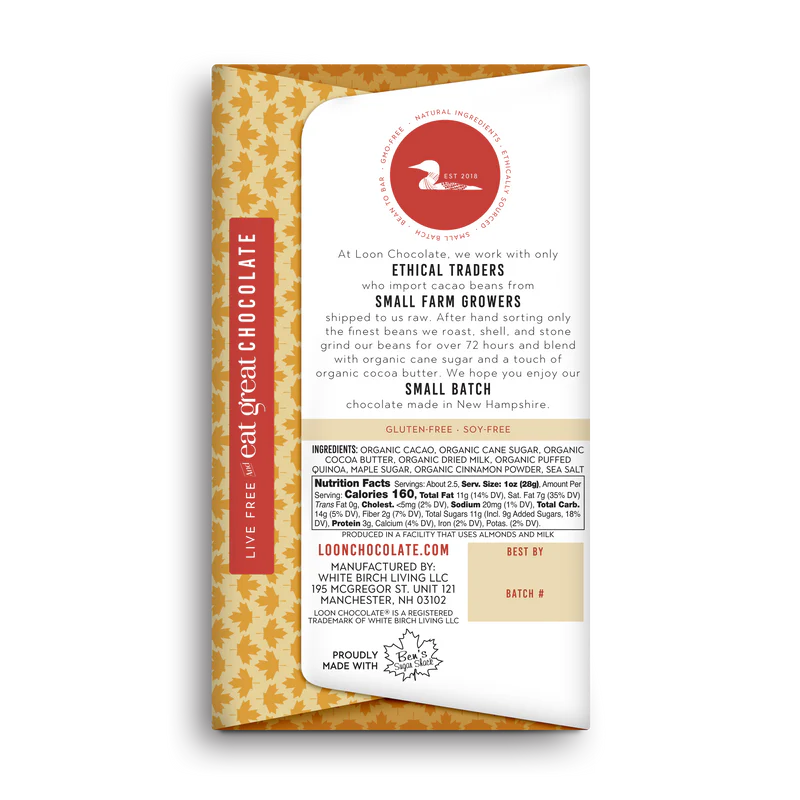 Chocolate Bar - Milk, Maple Crunch (2.1 oz)
