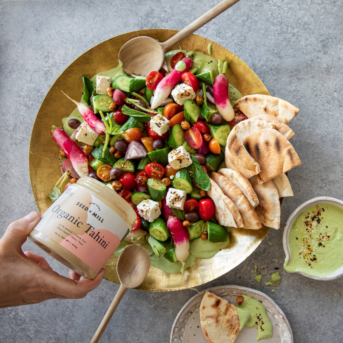 Seed + Mill - Organic Tahini Jar, 16oz - Kosher Sesame Butter