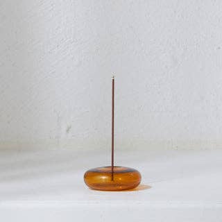 Glass Vessel Incense Holder - AMBER