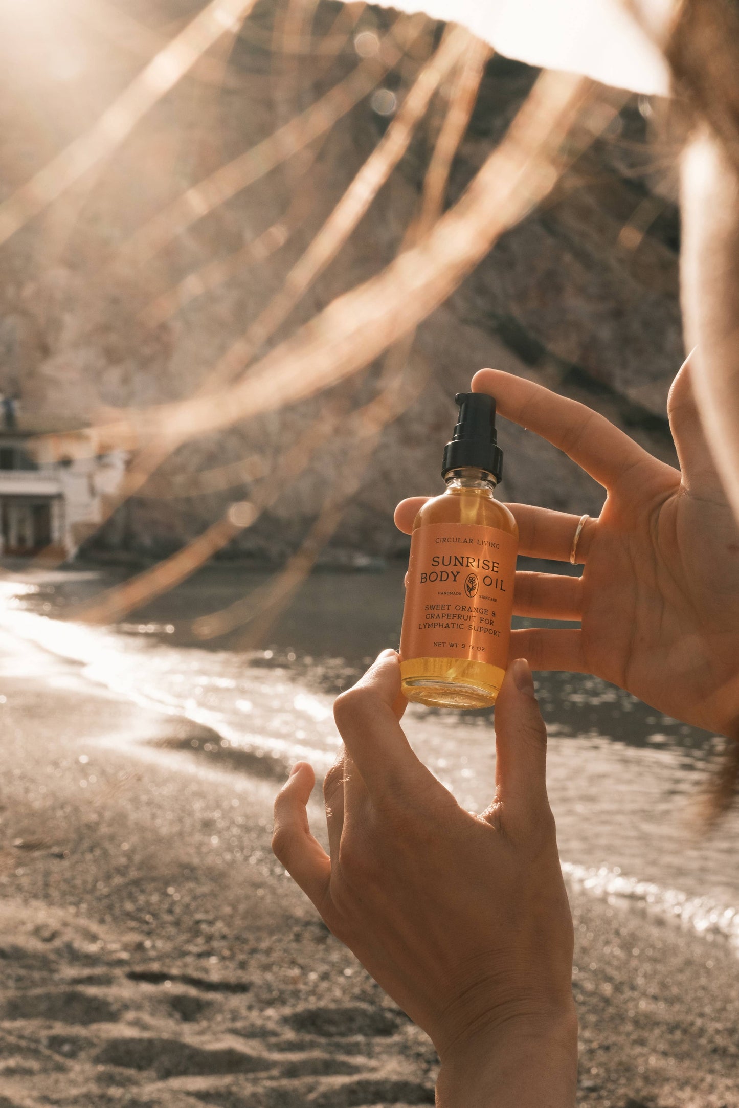 Sunrise Body Oil, Sweet Orange & Grapefruit: Pump Top (Reusable) 4 fl oz