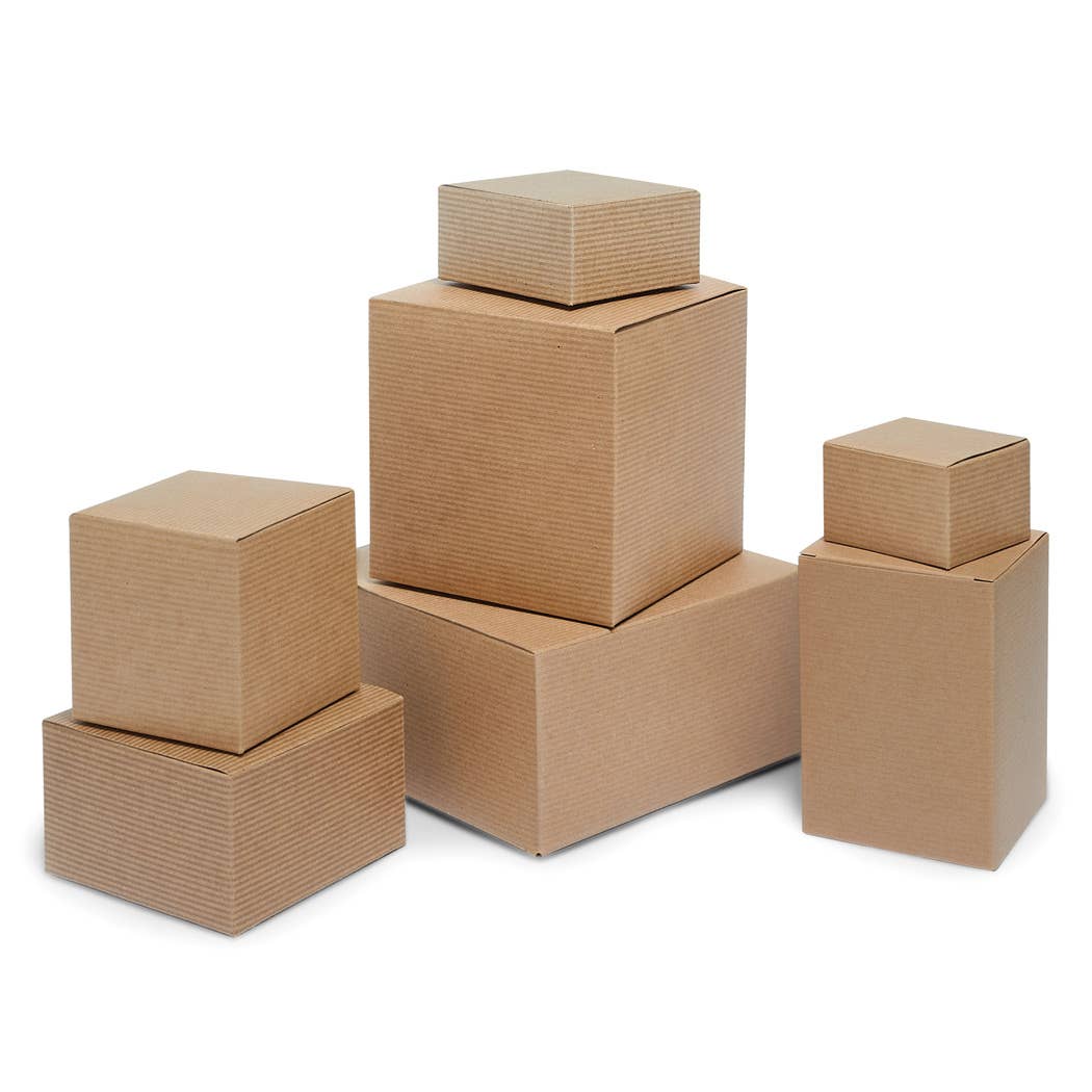 Nashville Wraps - Recycled Brown Kraft Gift Boxes: 50 Pack / 9x9x5"