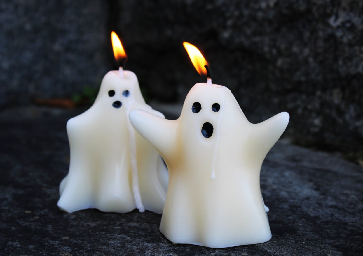 Val Viola Candles & Gifts - Ghost Shaped Soy Wax Pillar Candle | Halloween: 2 / Unscented