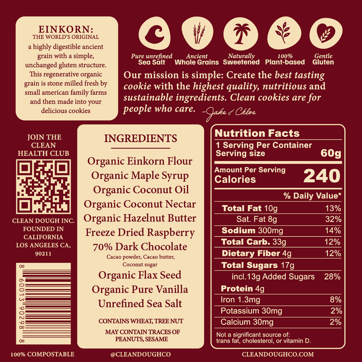 Hazelnut Raspberry Clean Cookie