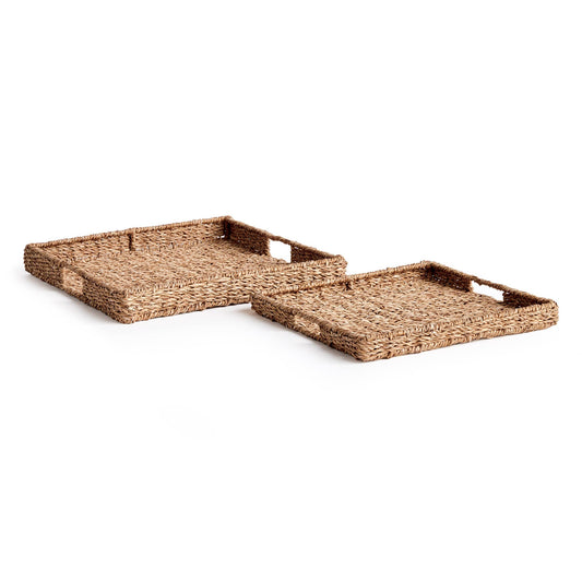 Seagrass Rectangular Trays, Set of 2