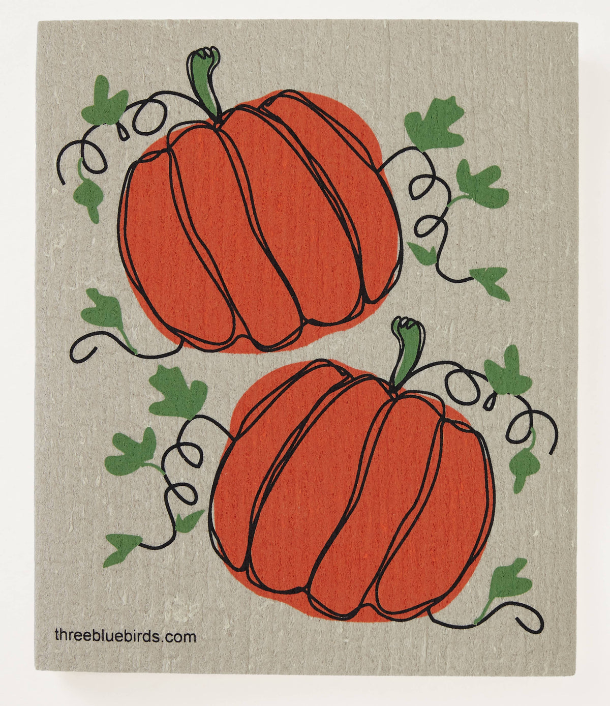 Three Bluebirds Swedish Dishcloths - Pumpkins on Sand Swedish Dishcloth