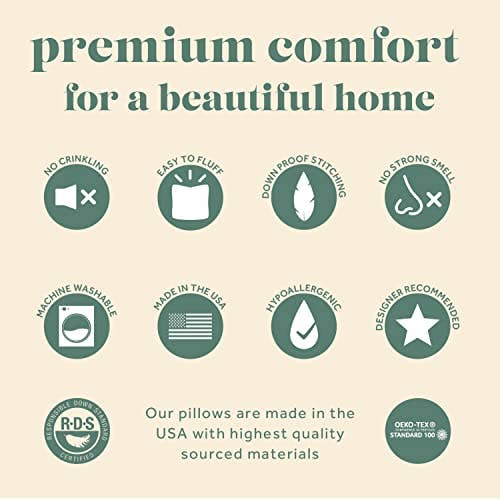 ComfyDown - ComfyDown Decorative Throw Pillow Insert, Down - Square: 26X26