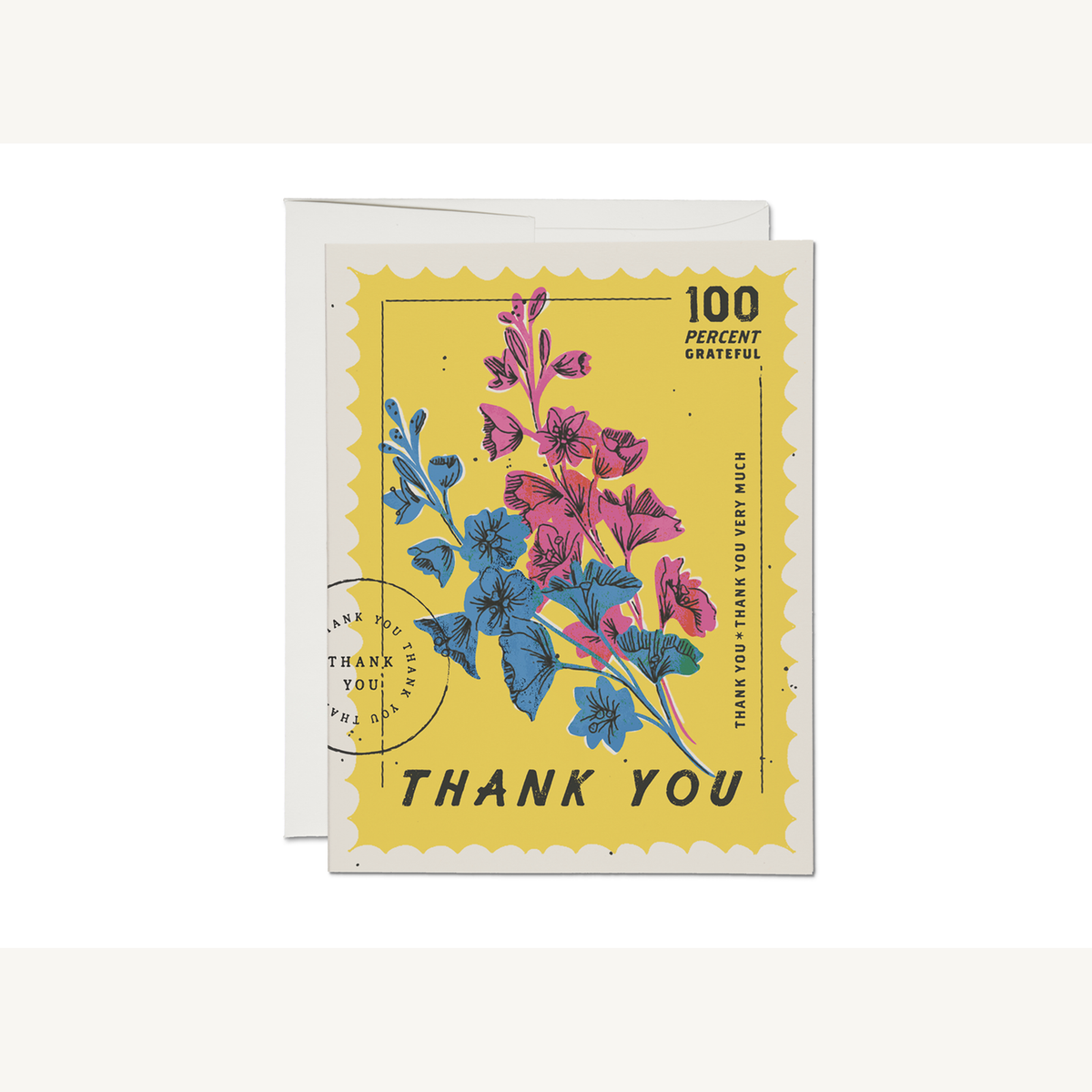 100 percent thank you greeting card_1