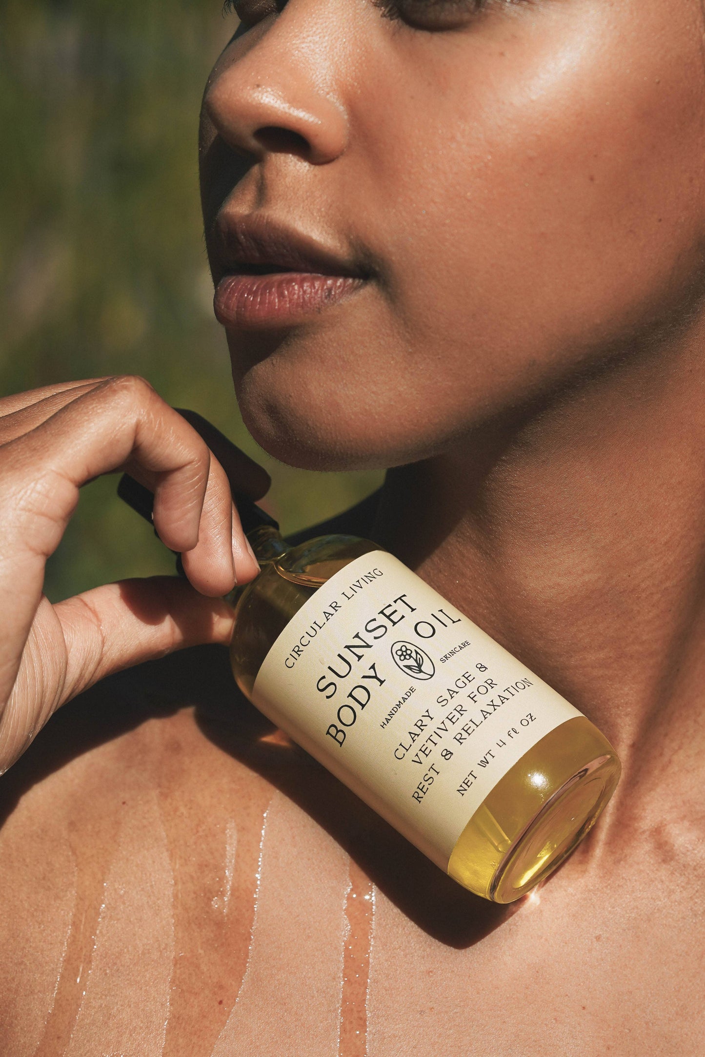 Sunset Body Oil, Clary Sage & Vetiver: Pump Top (Reusable) 4 fl oz