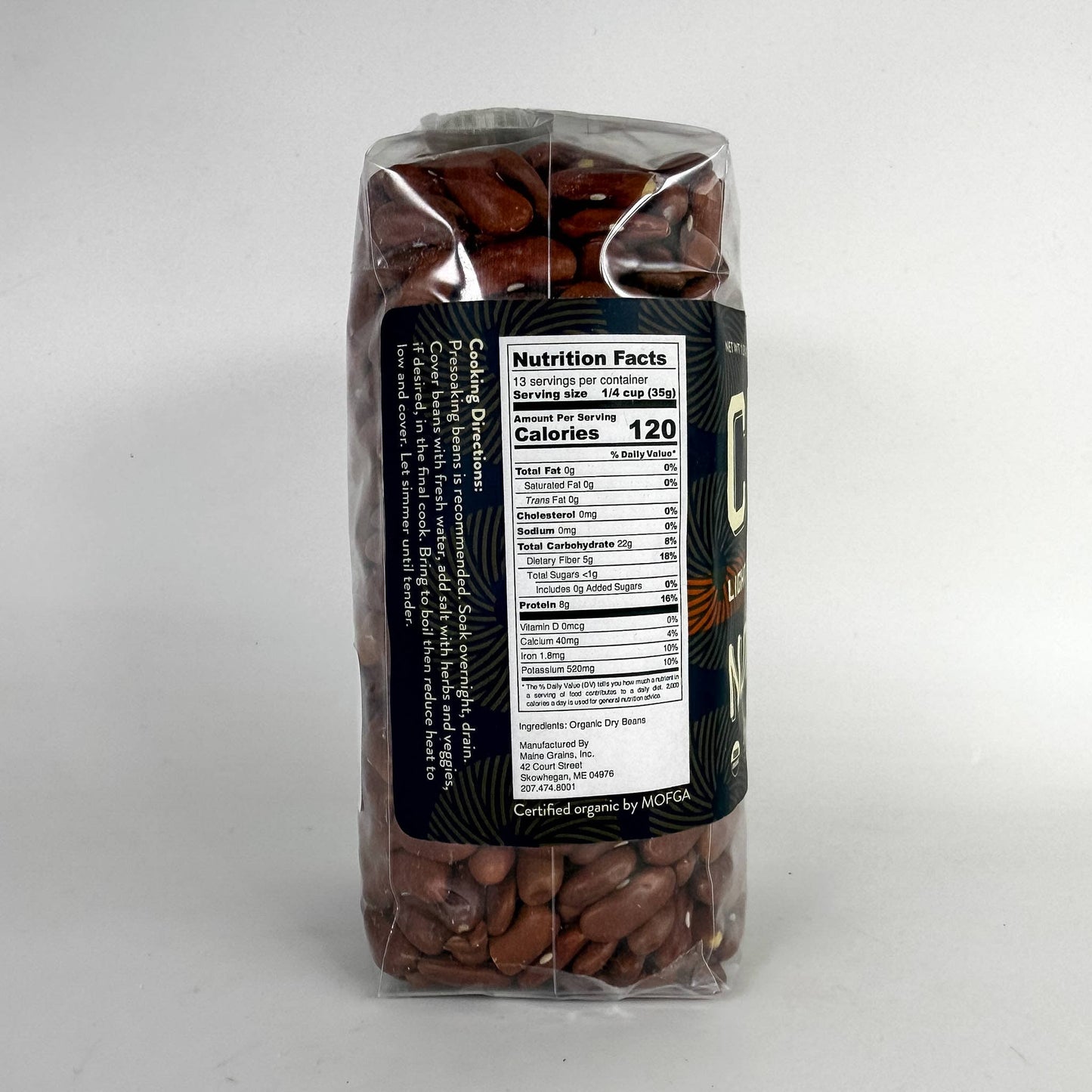Maine Grains Organic Light Red Kidney Beans (1 lb)