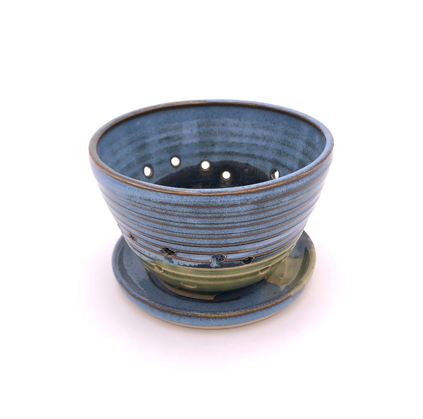 Classic Summer Berry Bowl With Saucer - Ceramic Colander