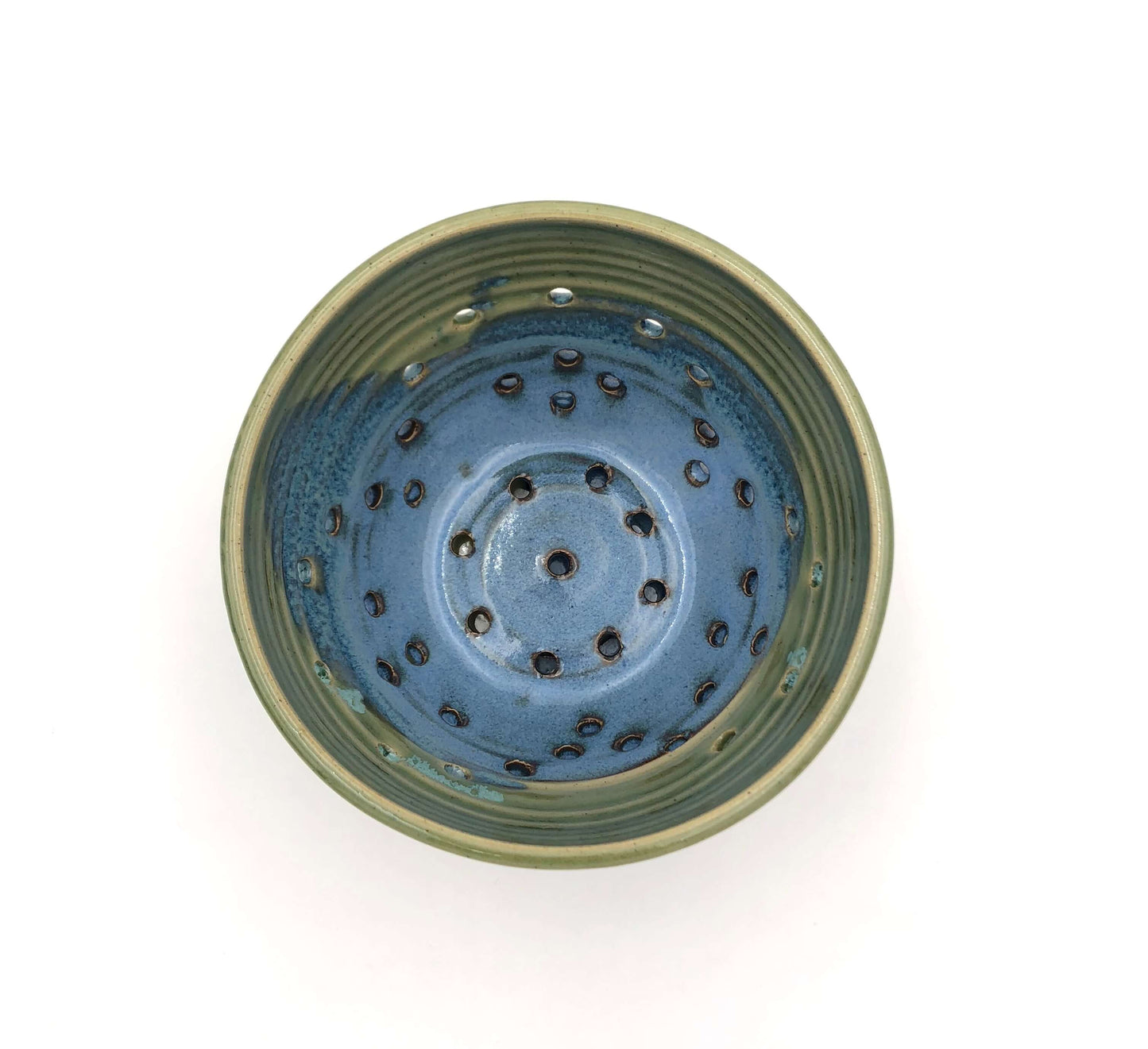 Classic Summer Berry Bowl With Saucer - Ceramic Colander