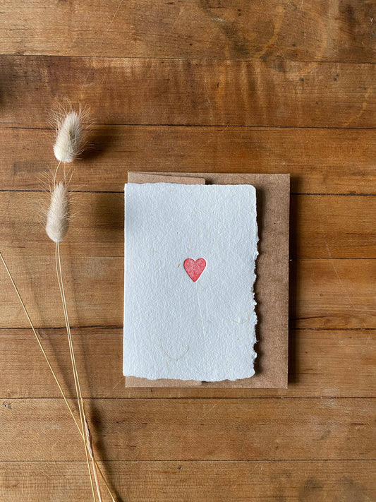 Tiny heart handmade greeting card