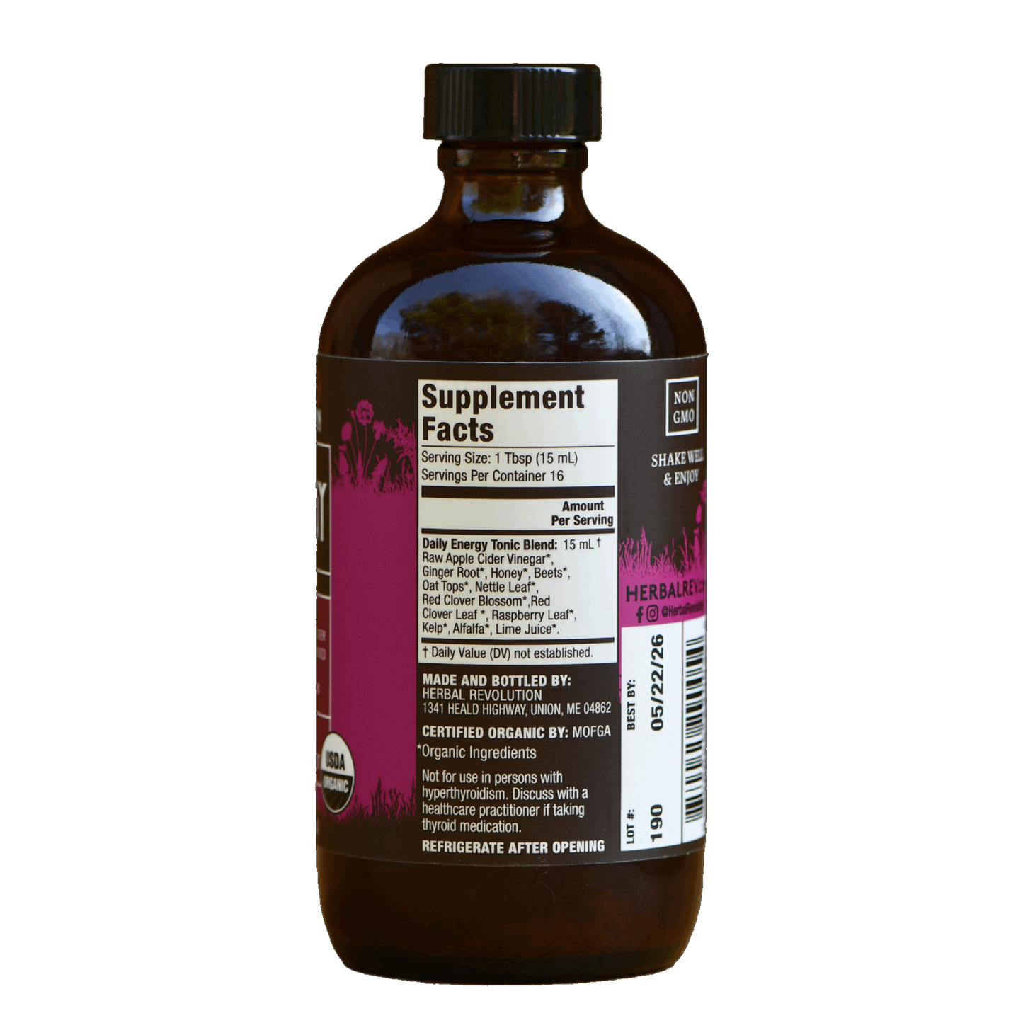 Energy Tonic - Raw ACV w/Mother, Beets, Daily Energy Support (8 fl oz)