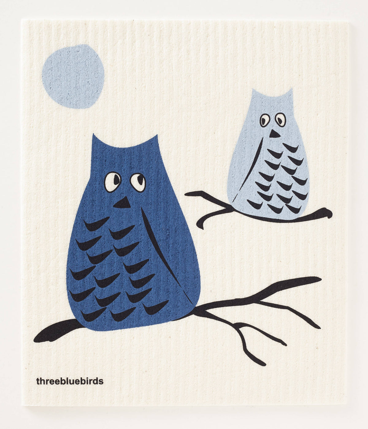 Three Bluebirds Swedish Dishcloths - Blue Whoo Swedish Dishcloth