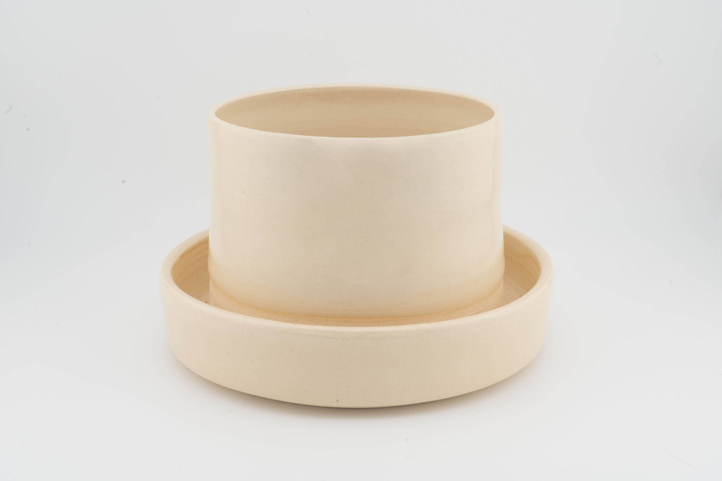 4" x 4" Planter attached base drainage, Handmade Ceramic