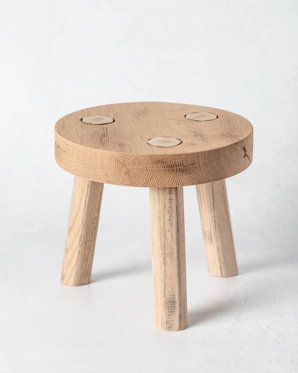 Round Reclaimed Wood Riser Stand | Made In USA