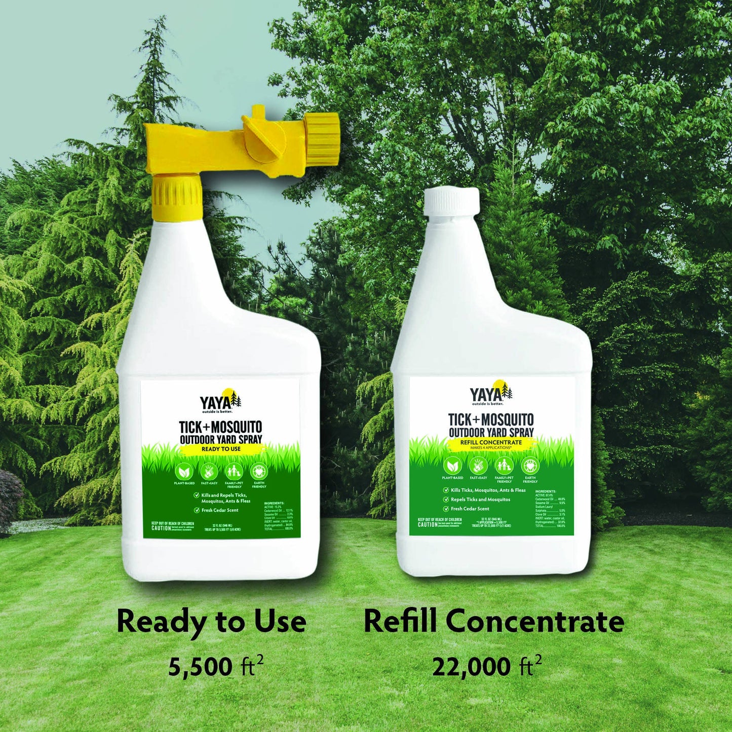 YAYA Organics - YAYA Tick + Mosquito Outdoor Yard Spray - Ready to Use