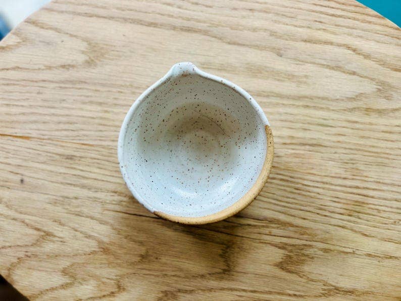 Wide bottom Matcha Bowl-Handmade Set- bowl and chasen holder: White