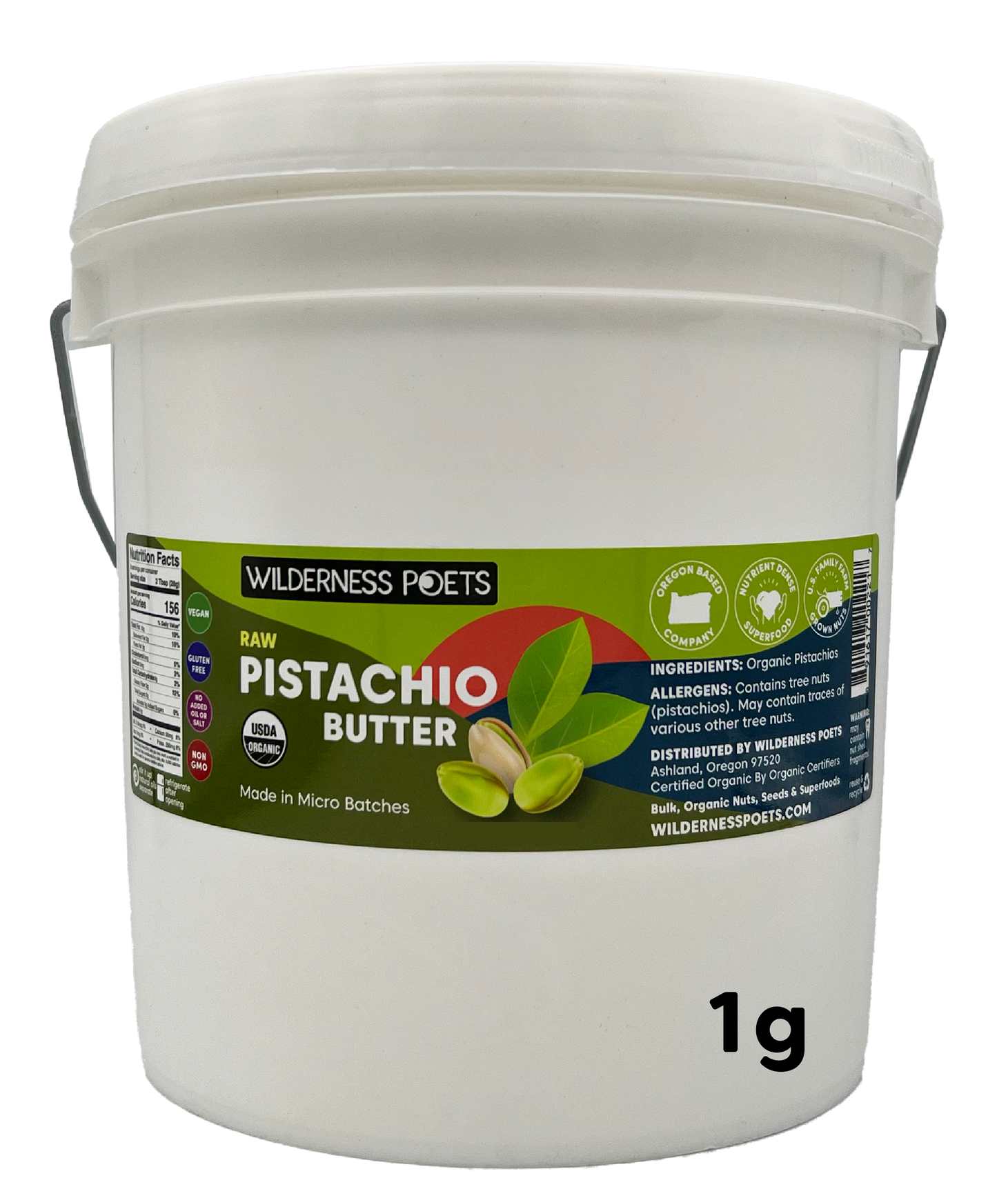 Pistachio Butter, Raw - Organic (8 oz)
