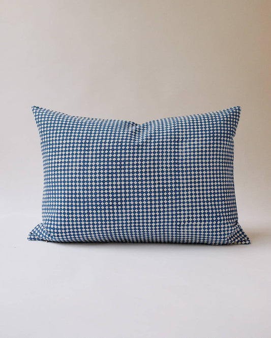 Soil to Studio - Rekha - Hand Block-printed Linen Pillowcase (Indigo): 14x20