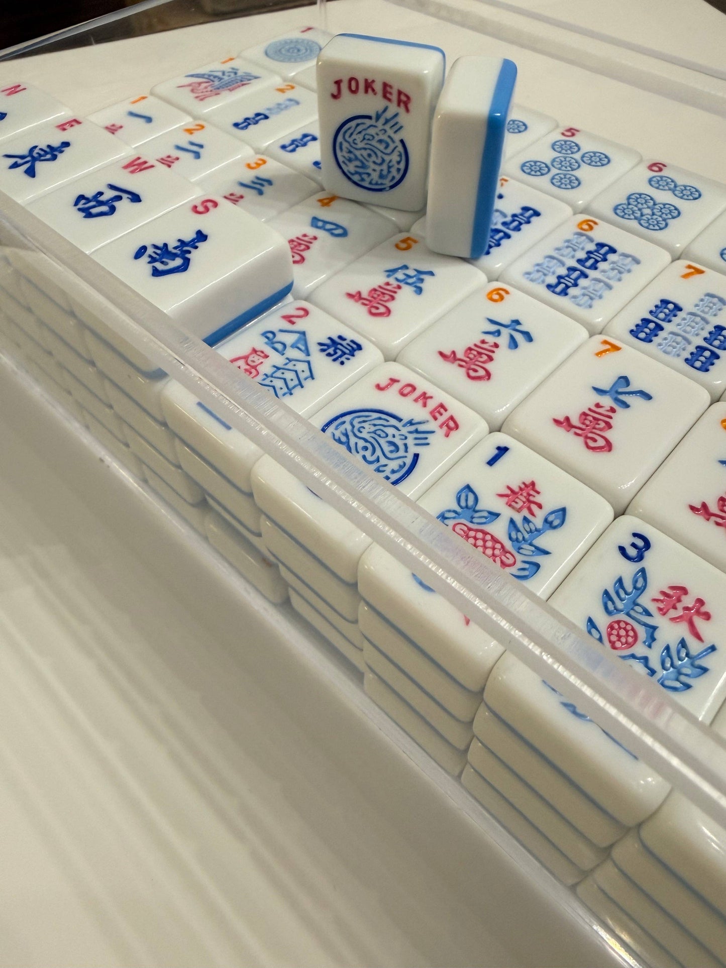 Mahjong Studios - Mahjong Tiles - Bubble Pop – American Mahjong Tile Set (166 Tiles) 2-Color Blue