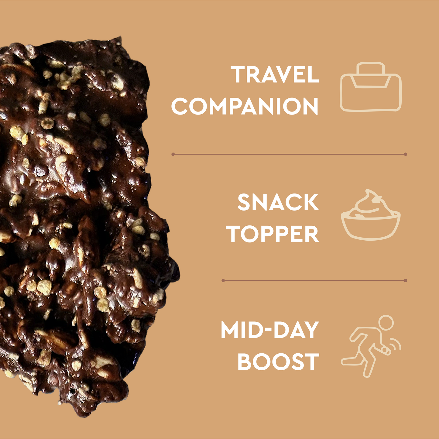 SEEDLY Foods - SEEDLY, Vanilla Quinoa Crunch, Dark Chocolate Bark, 3.6 Oz.