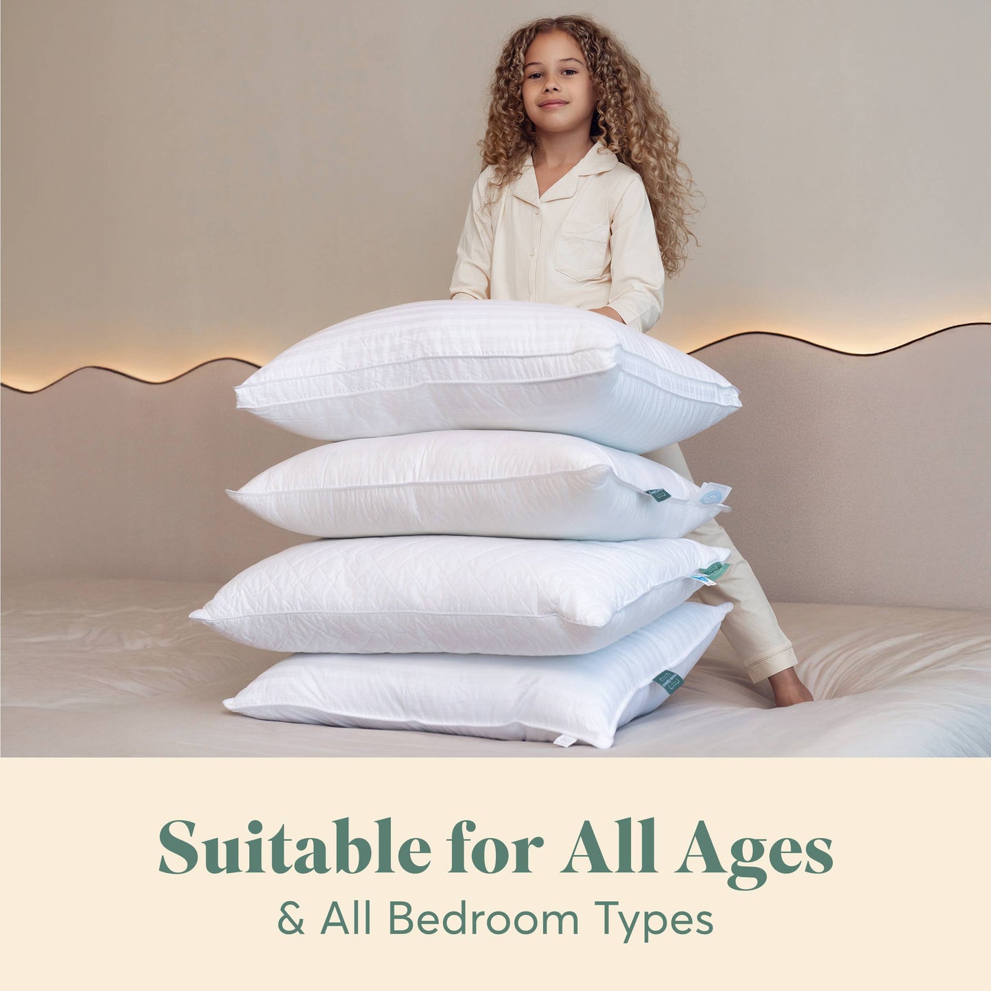 ComfyDown - ComfyDown Down Alternative Pillow for Back & Stomach Sleeper: Standard / Non-Gusset / Pack of 2