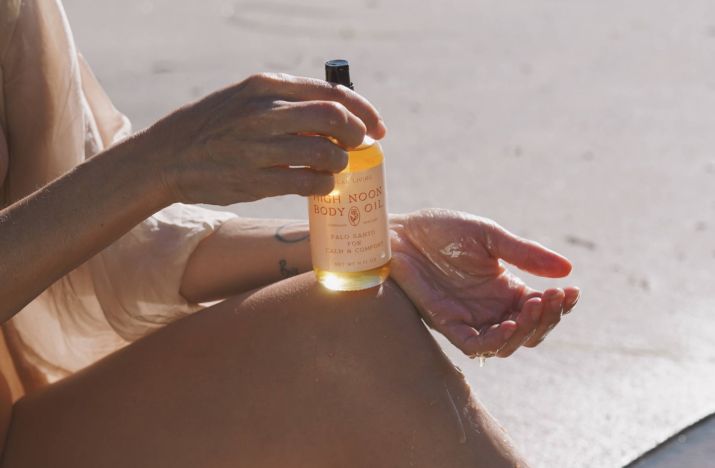 High Noon Body Oil, Palo Santo: Pump Top (Reusable) 4 fl oz
