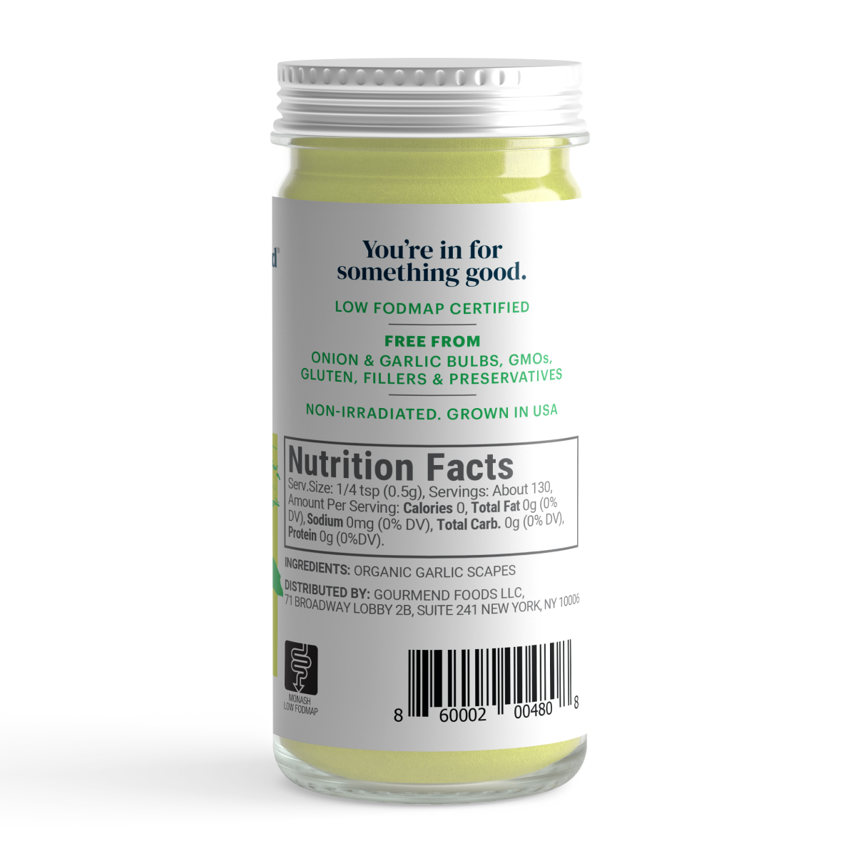 Gourmend Foods - Garlic Scape Powder (Organic, Low FODMAP, Single Origin)
