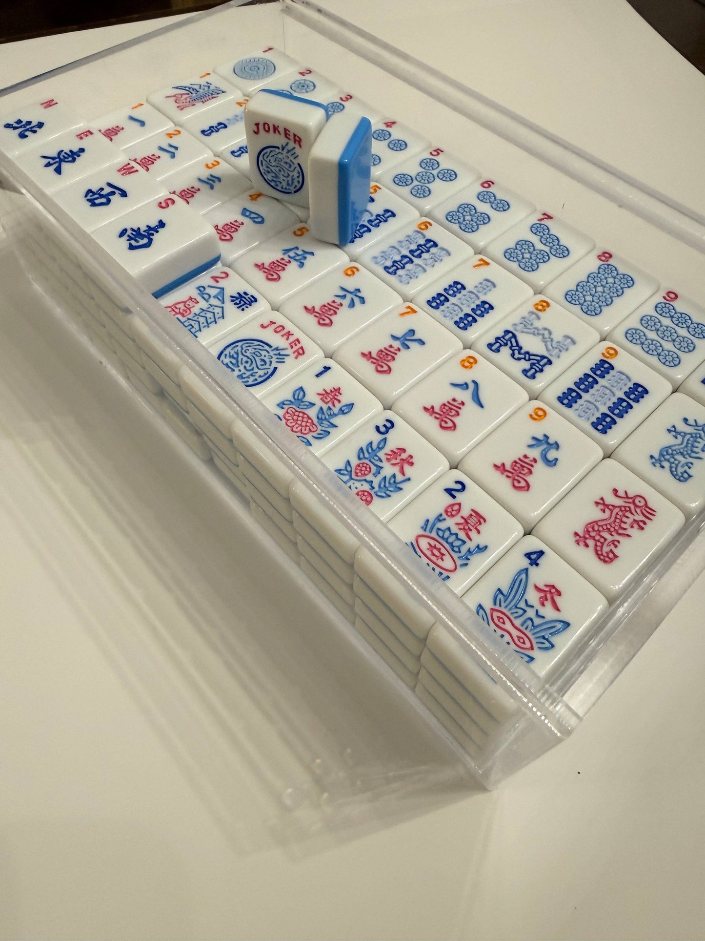 Mahjong Studios - Mahjong Tiles - Bubble Pop – American Mahjong Tile Set (166 Tiles) 2-Color Blue