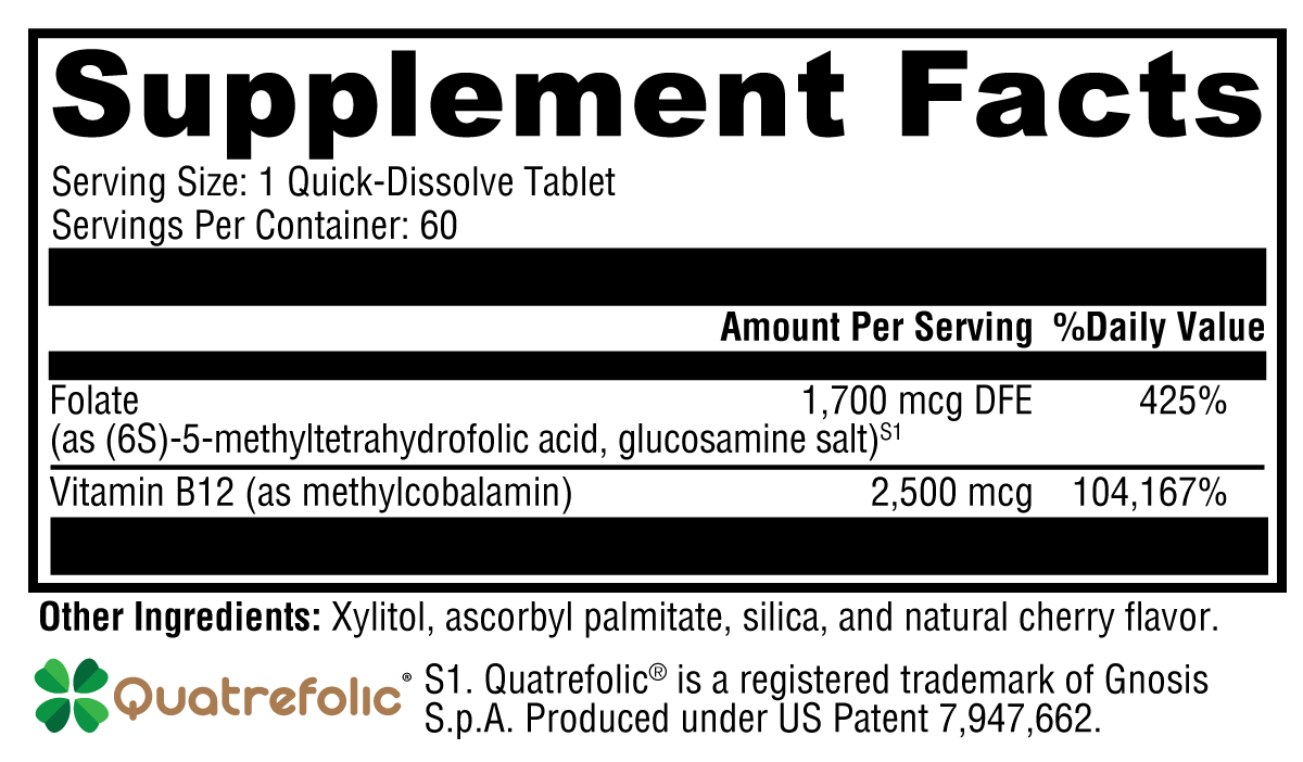 5-MTHF Plus B12 - Cherry (60 qd tabs)