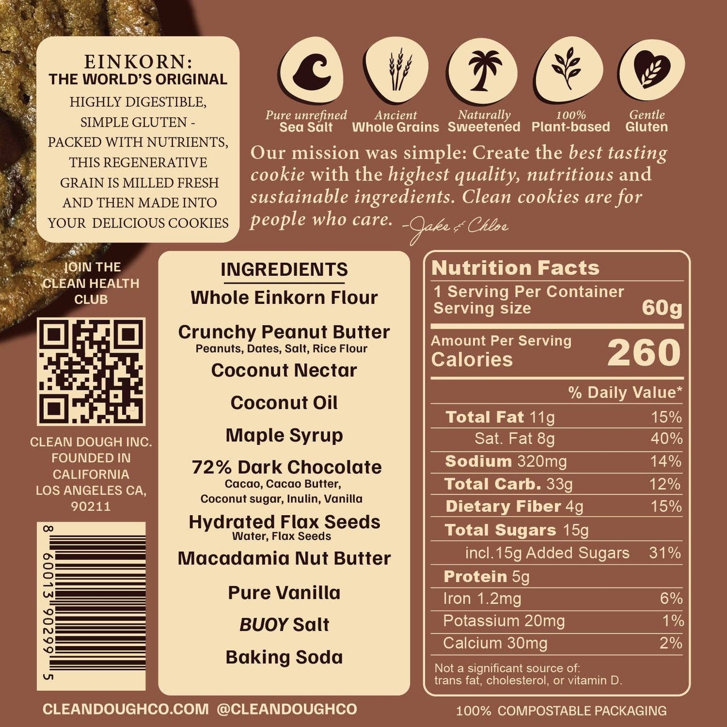 Clean Dough - Peanut Butter Chocolate Clean Cookie