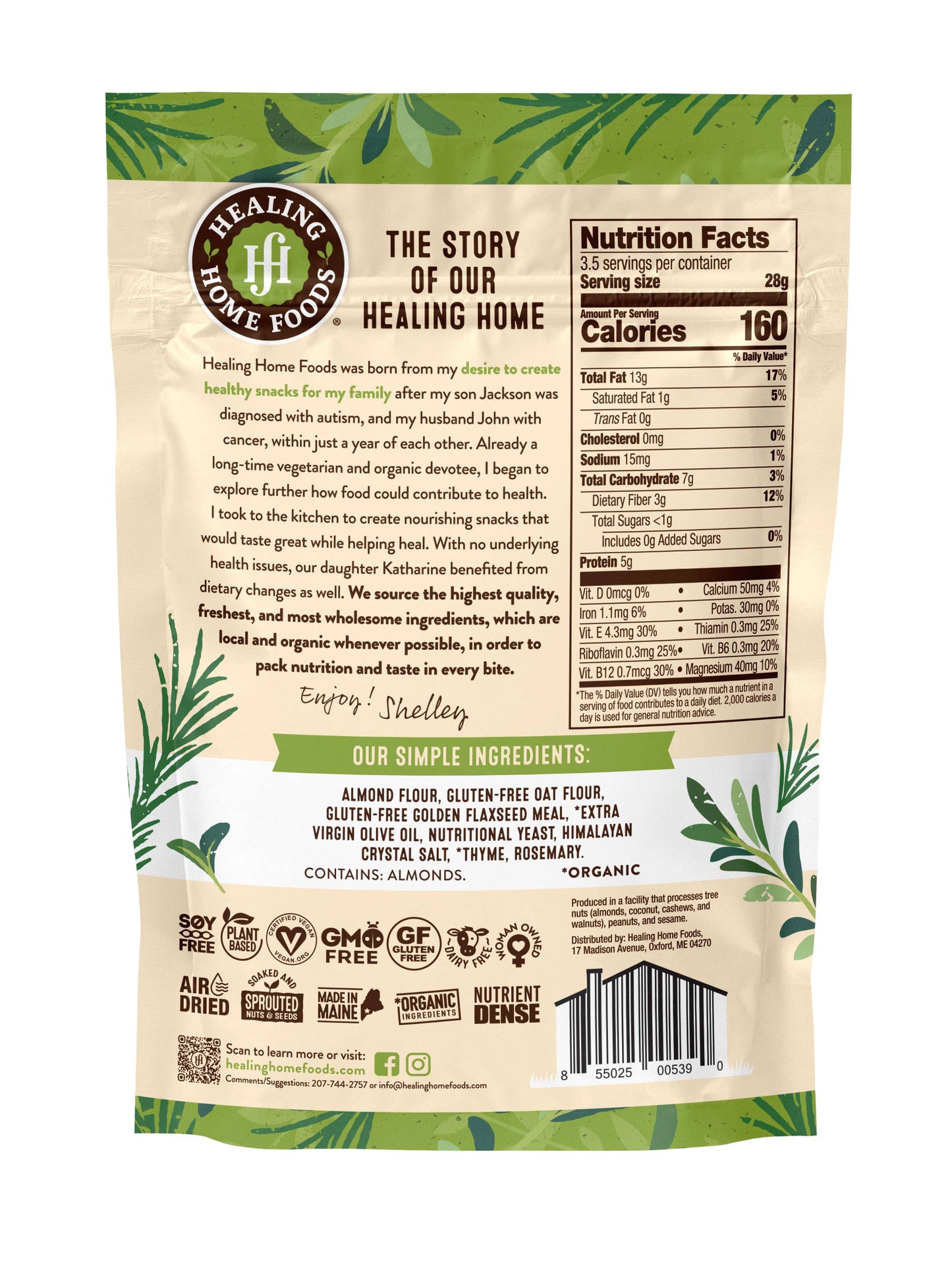 Crackers, Garden Herb Air-Dried (3.5 oz) - Healing Home Foods