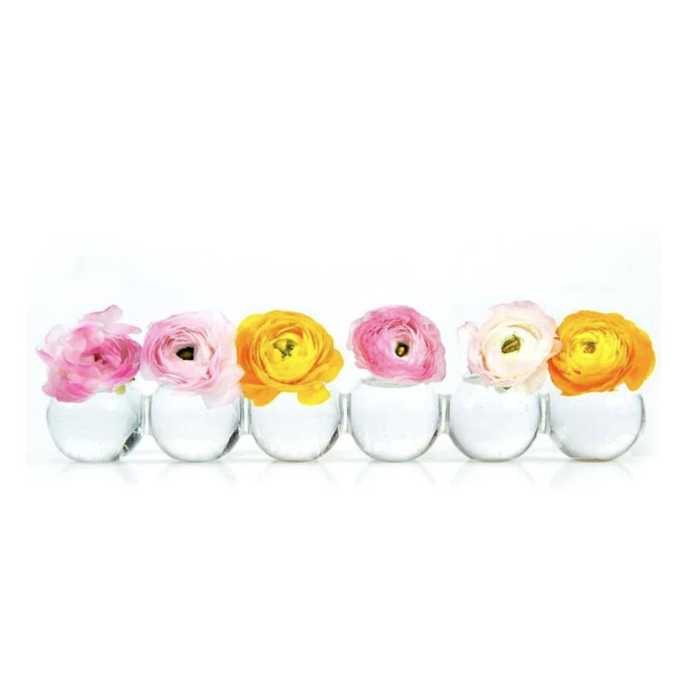 Caterpillar Clear Glass Bud Vase Long. Small And Large