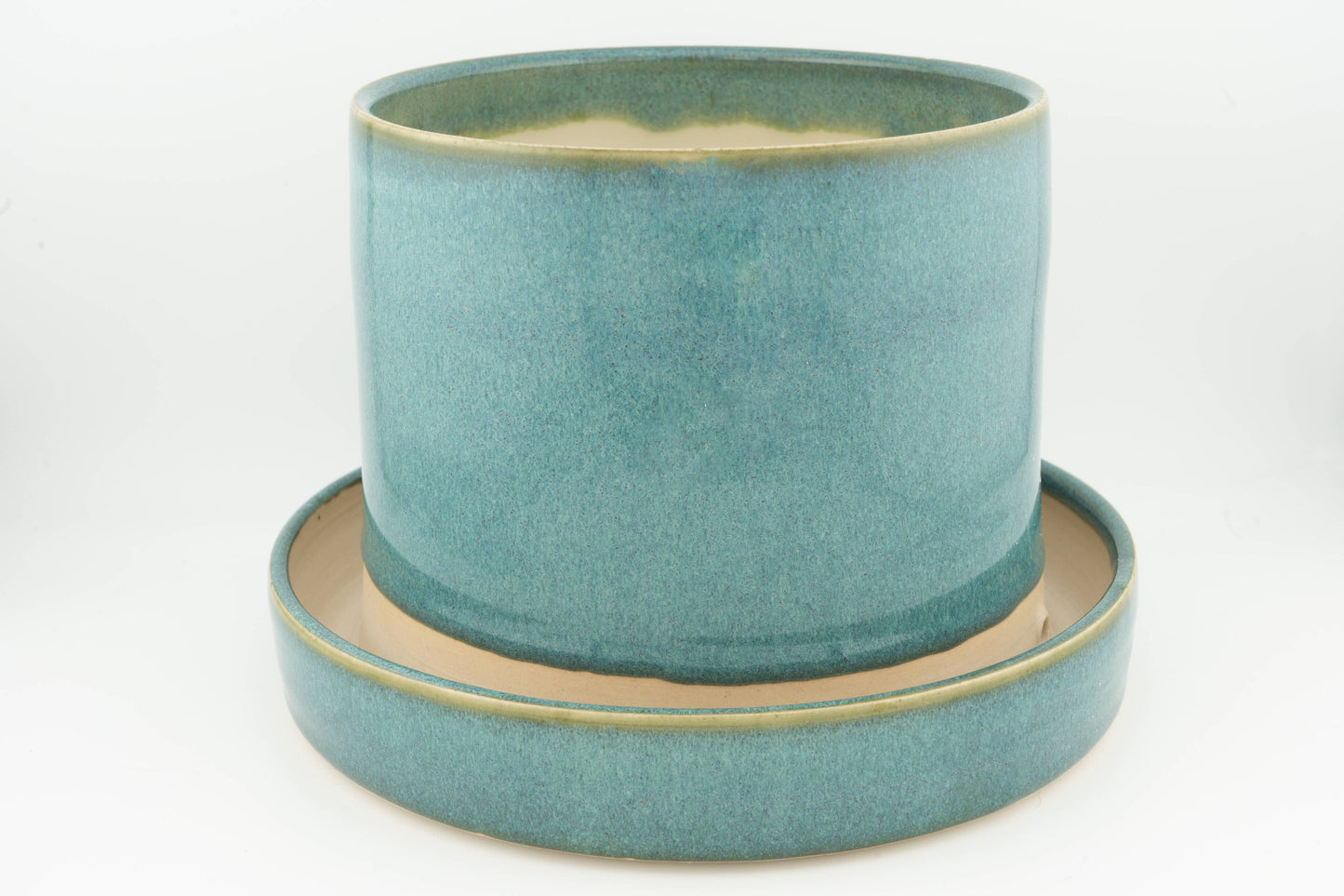 4" x 4" Planter attached base drainage, Handmade Ceramic