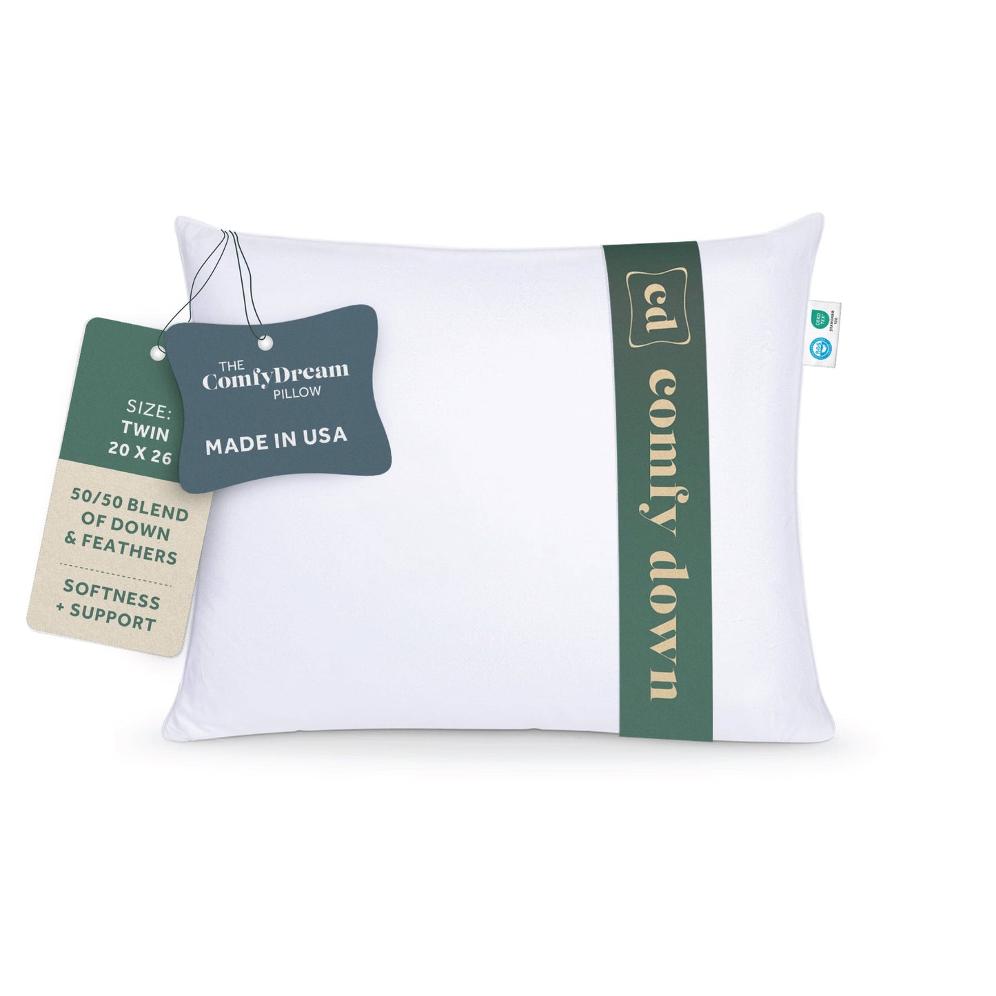 ComfyDown - ComfyDream Bed Pillow 50/50 Down Feather Blend: King