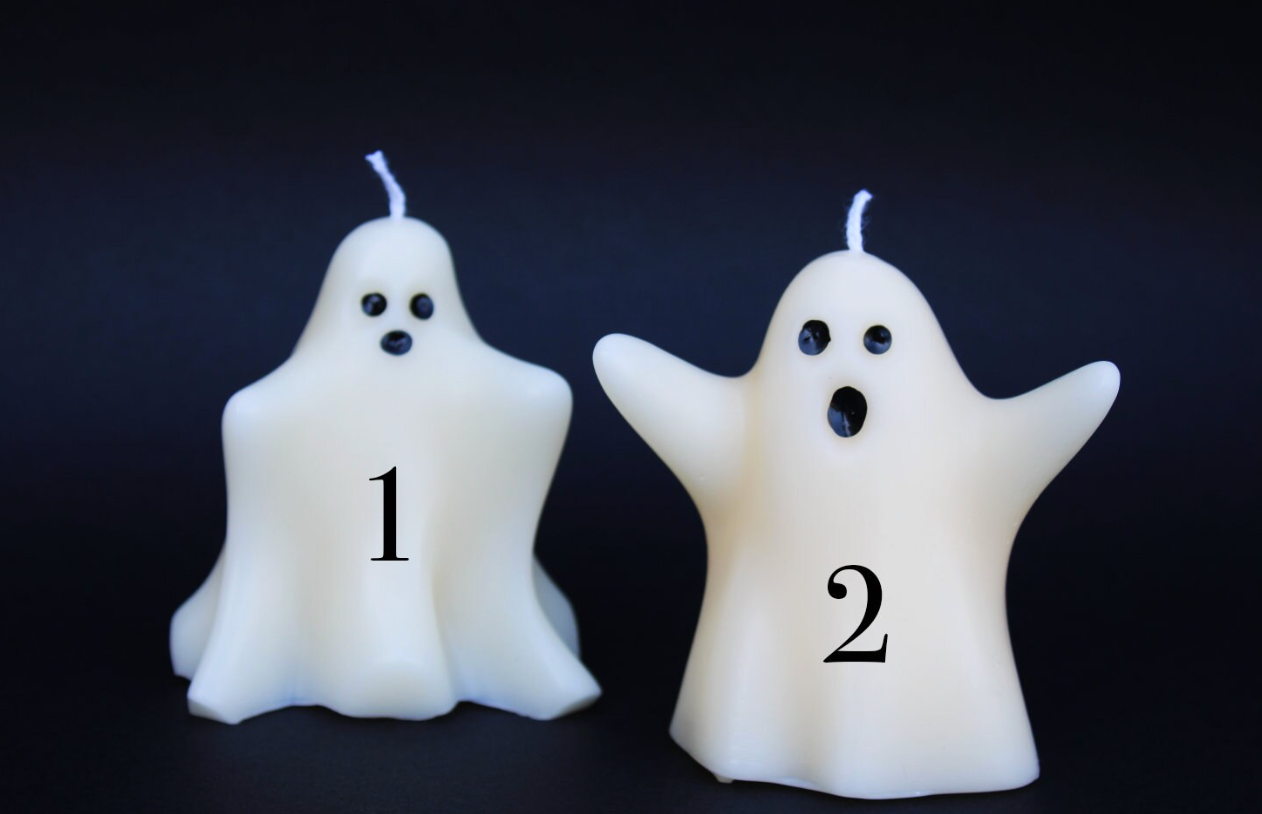 Val Viola Candles & Gifts - Ghost Shaped Soy Wax Pillar Candle | Halloween: 2 / Unscented