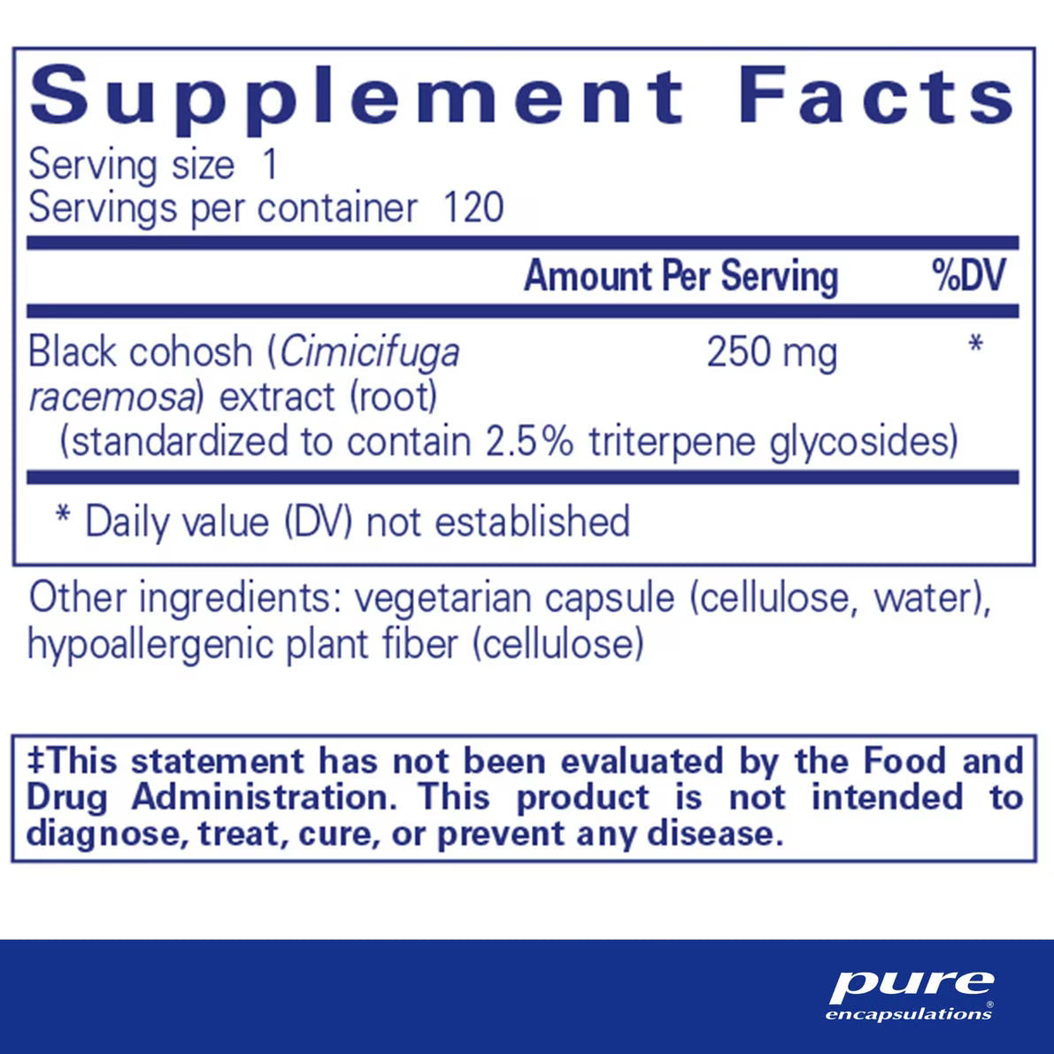 Black Cohosh 2.5 (120 caps)