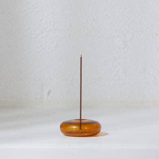 Glass Vessel Incense Holder - AMBER