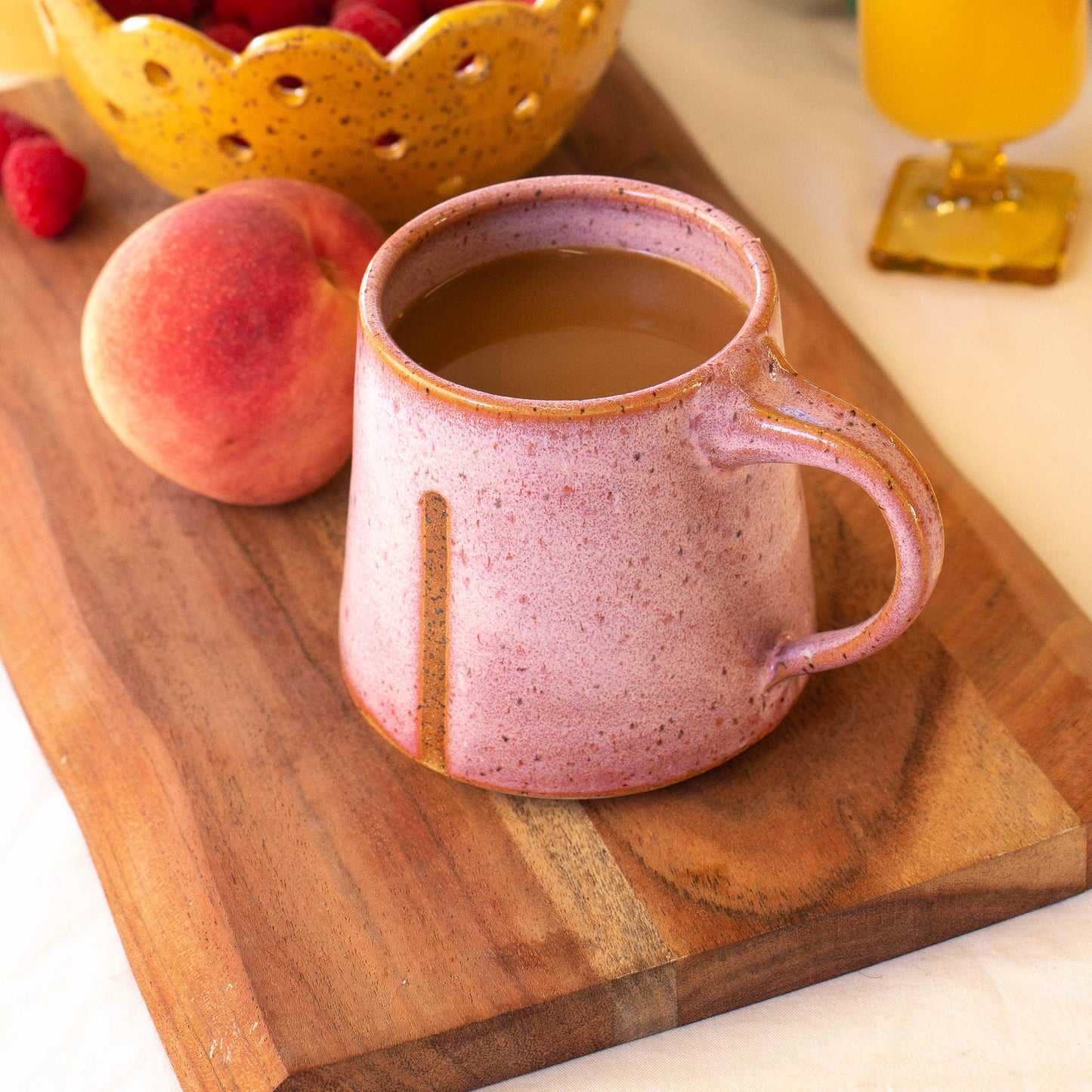 Handmade Ceramic Mug in Glossy Pink