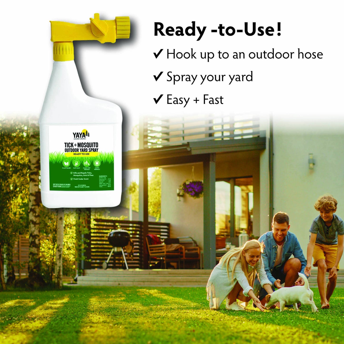 YAYA Organics - YAYA Tick + Mosquito Outdoor Yard Spray - Ready to Use