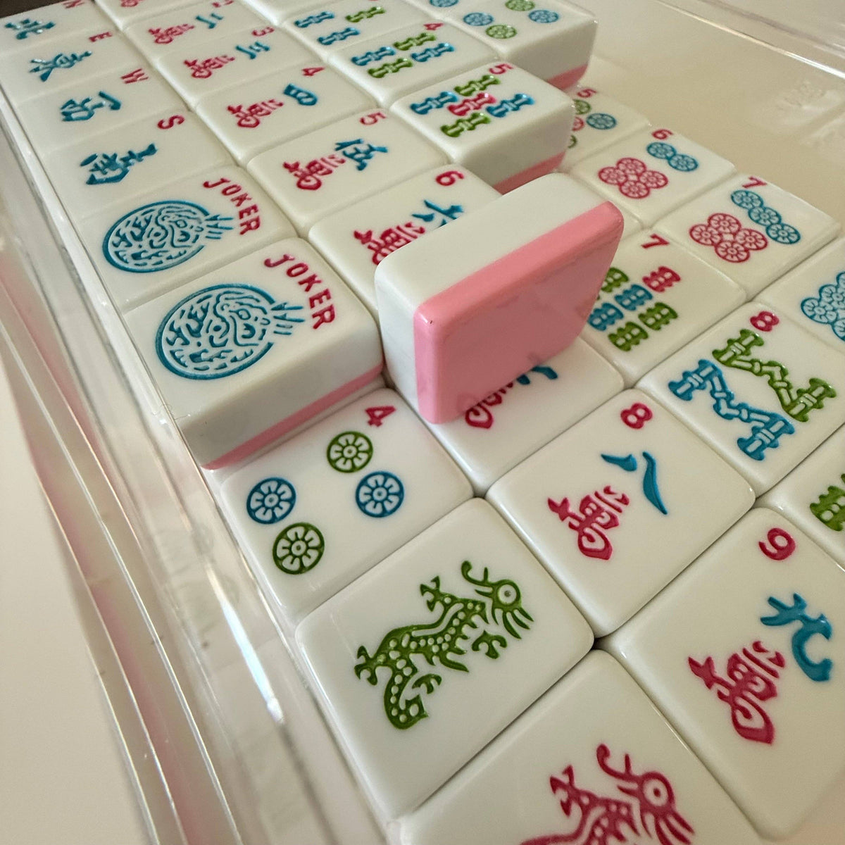 Mahjong Studios - Mahjong Studios – Rose Dragon American Mahjong Tile Set (166 Tiles): All In One - Carry Bag + Tiles & Bag + Mat + Racks + Instructions