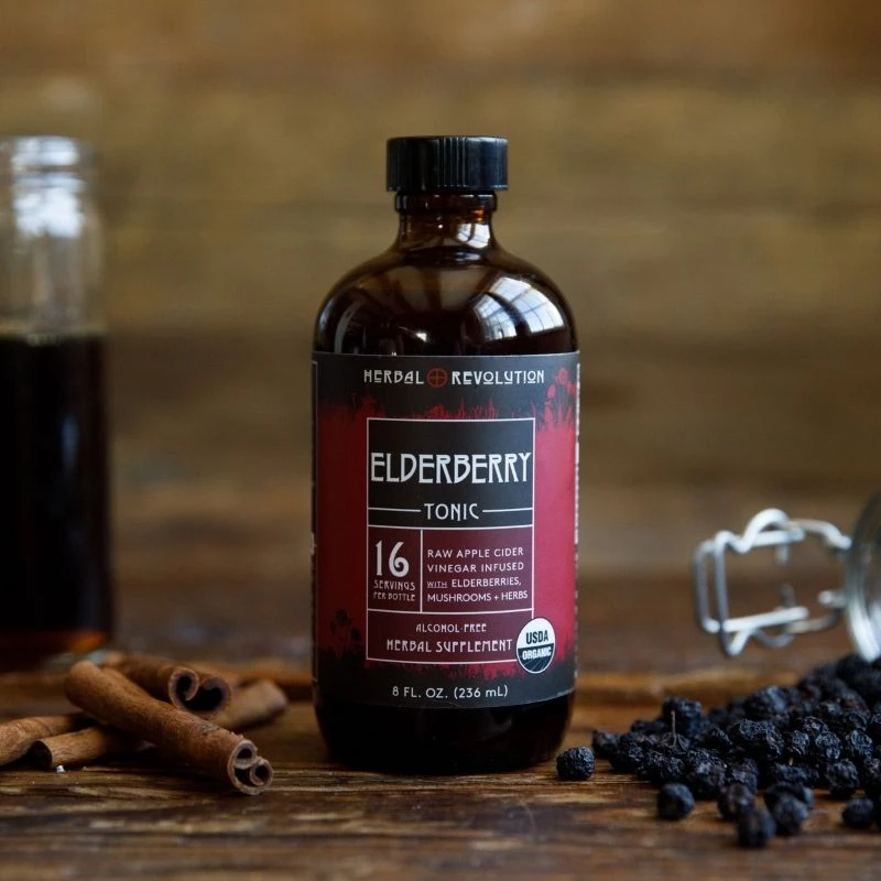 Elderberry Tonic - Raw ACV w/Mother, Digestive Support (8 fl oz)
