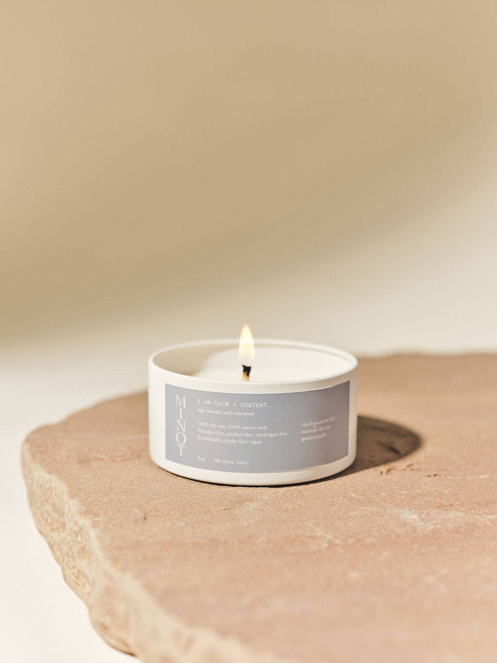 I am CALM + CONTENT - Luxury Non-toxic Soy Candle, 5 oz.