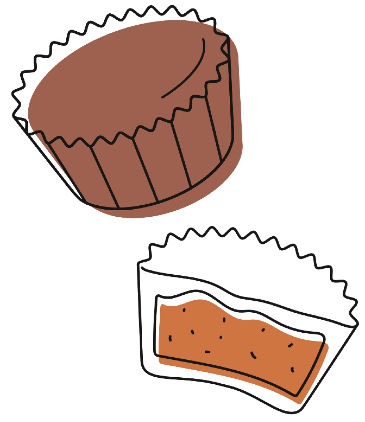 Peanut Butter Cups, Milk Chocolate (6 cups)